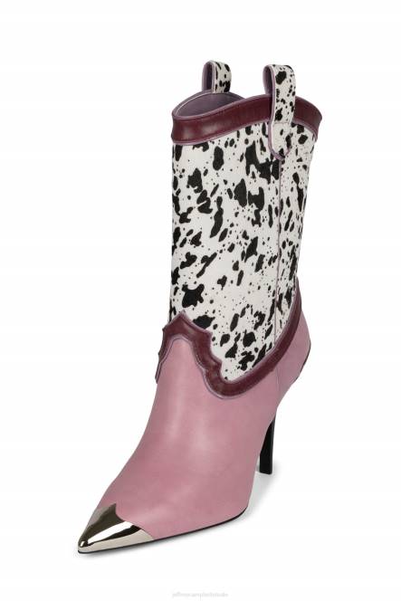 Jeffrey Campbell el-paso-f NDHB348 enkel laarzen paars cb wit zwart haar vrouwen