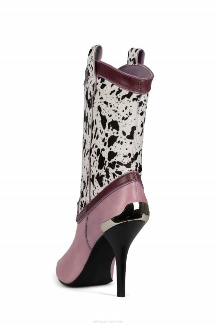 Jeffrey Campbell el-paso-f NDHB348 enkel laarzen paars cb wit zwart haar vrouwen