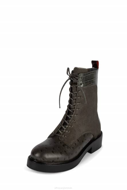 Jeffrey Campbell fischer-hf NDHB400 enkel laarzen donkergrijze exotische combo vrouwen