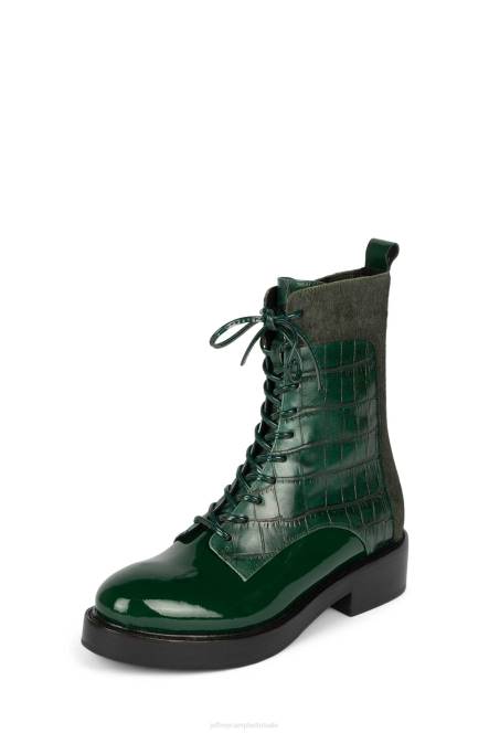 Jeffrey Campbell fischer-hf NDHB401 enkel laarzen groene exotische combo vrouwen
