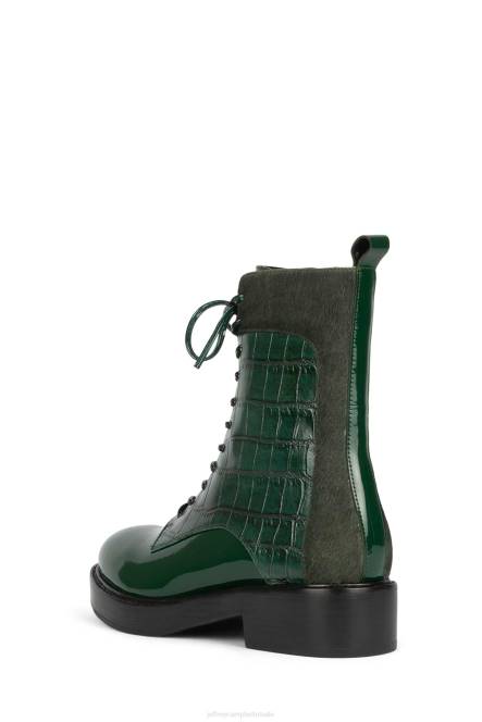 Jeffrey Campbell fischer-hf NDHB401 enkel laarzen groene exotische combo vrouwen