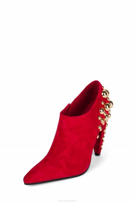 Jeffrey Campbell galoppeert NDHB387 enkel laarzen rood suède goud vrouwen
