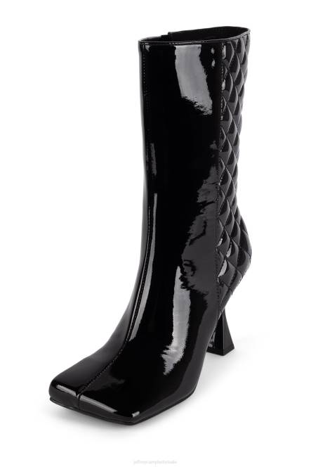 Jeffrey Campbell gemorphed-q NDHB590 enkel laarzen zwart patent vrouwen