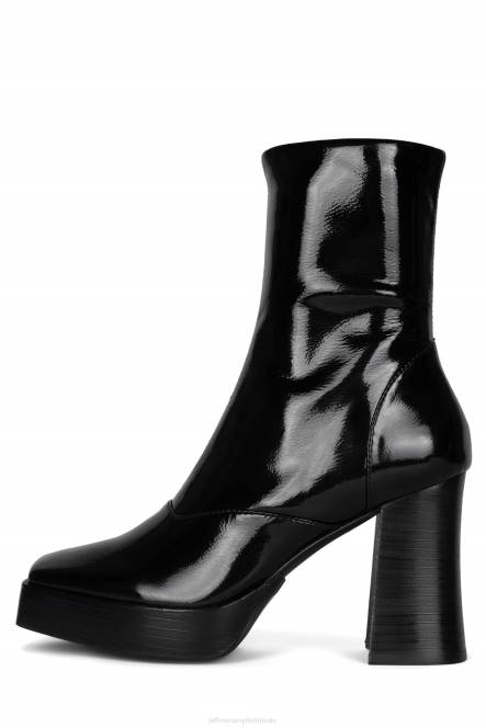 Jeffrey Campbell kalepsie NDHB547 enkel laarzen zwarte pat zwarte Poolse stapel vrouwen