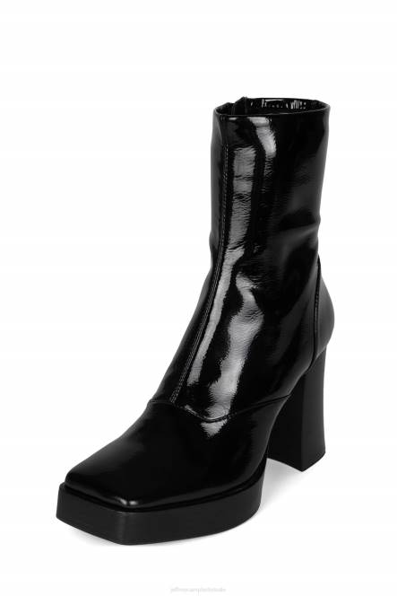 Jeffrey Campbell kalepsie NDHB547 enkel laarzen zwarte pat zwarte Poolse stapel vrouwen
