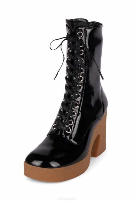Jeffrey Campbell kartini-lu NDHB465 enkel laarzen zwart gekreukt patent vrouwen
