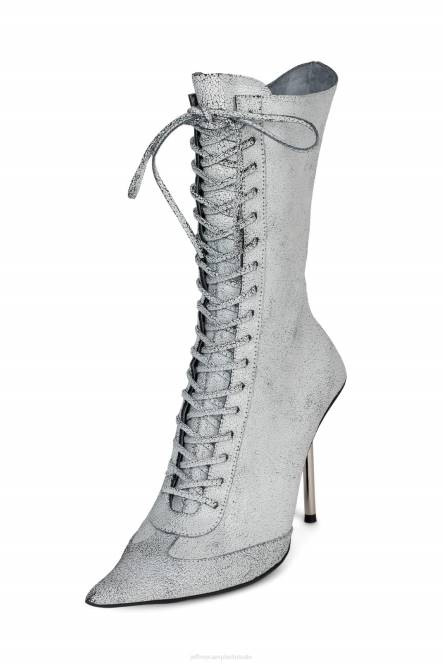 Jeffrey Campbell kom maar op NDHB315 enkel laarzen witte craquelé vrouwen