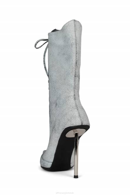 Jeffrey Campbell kom maar op NDHB315 enkel laarzen witte craquelé vrouwen