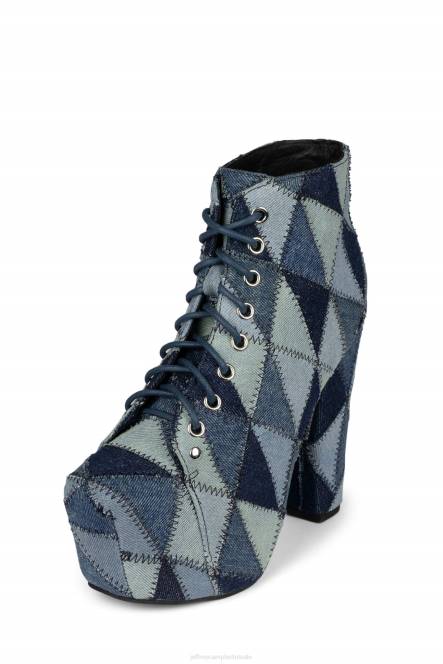 Jeffrey Campbell lita-pw NDHB395 enkel laarzen blauw denim multi vrouwen