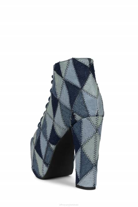 Jeffrey Campbell lita-pw NDHB395 enkel laarzen blauw denim multi vrouwen