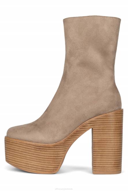 Jeffrey Campbell mexicaans-3 NDHB618 enkel laarzen taupe suède bruine stapel vrouwen