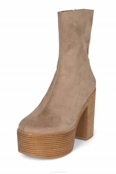 Jeffrey Campbell mexicaans-3 NDHB618 enkel laarzen taupe suède bruine stapel vrouwen