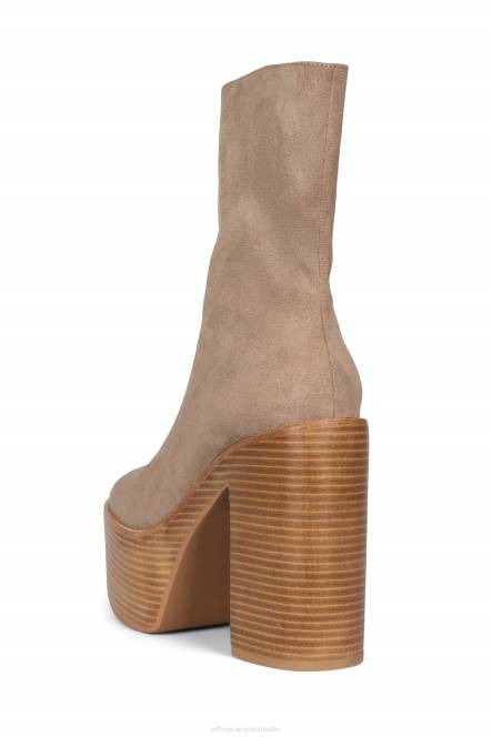 Jeffrey Campbell mexicaans-3 NDHB618 enkel laarzen taupe suède bruine stapel vrouwen