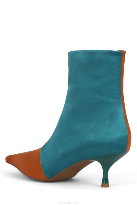 Jeffrey Campbell optiek NDHB393 enkel laarzen oranje satijn blauw satijn vrouwen