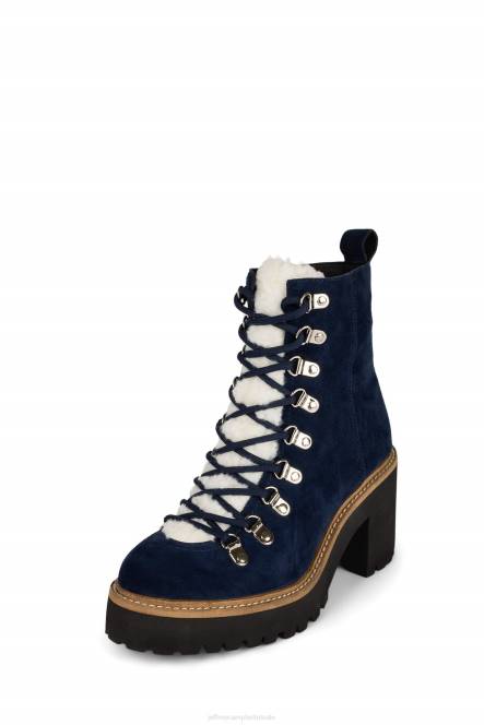 Jeffrey Campbell owat-2 NDHB369 enkel laarzen marine suède ivoor vrouwen