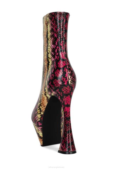 Jeffrey Campbell pwr-akkoord NDHB621 enkel laarzen geel roze slang vrouwen