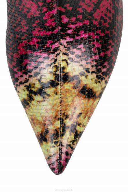 Jeffrey Campbell pwr-akkoord NDHB621 enkel laarzen geel roze slang vrouwen