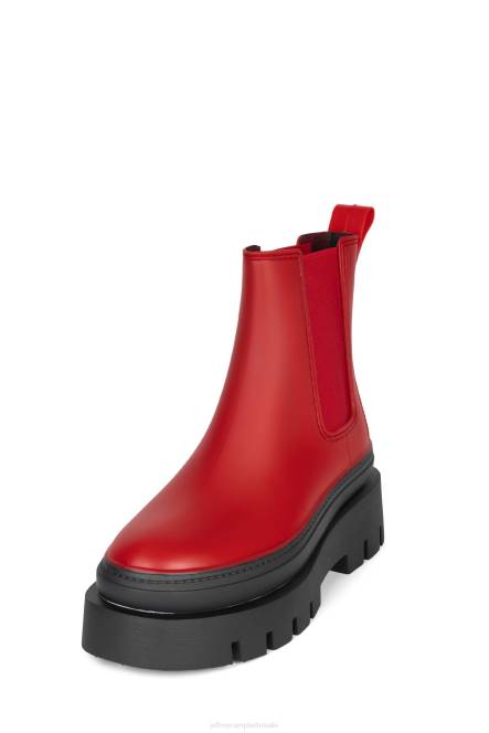Jeffrey Campbell regen-storm NDHB889 enkel laarzen rood Zwart vrouwen