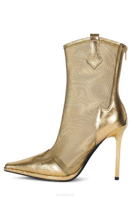 Jeffrey Campbell rumoerig worden NDHB632 enkel laarzen goud metallic multi vrouwen