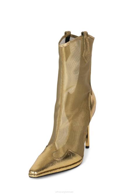 Jeffrey Campbell rumoerig worden NDHB632 enkel laarzen goud metallic multi vrouwen