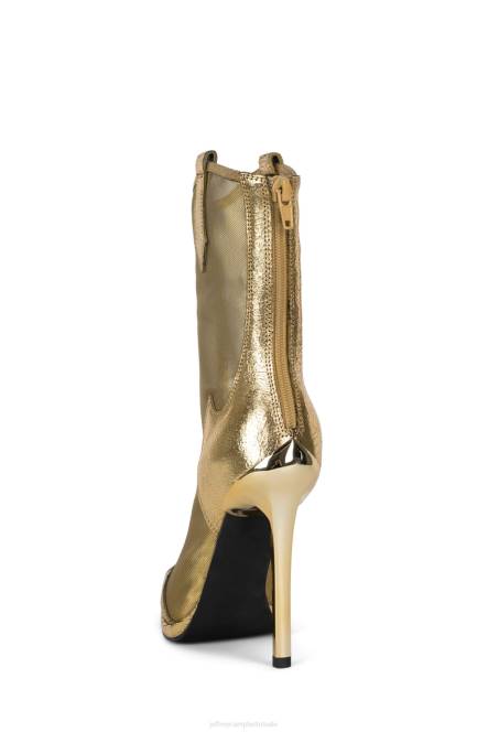 Jeffrey Campbell rumoerig worden NDHB632 enkel laarzen goud metallic multi vrouwen