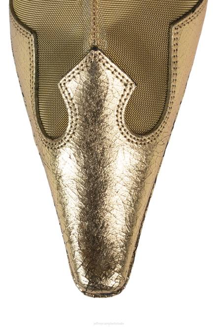 Jeffrey Campbell rumoerig worden NDHB632 enkel laarzen goud metallic multi vrouwen