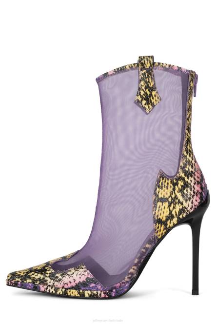 Jeffrey Campbell rumoerig worden NDHB633 enkel laarzen paarse slang multi vrouwen
