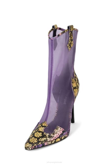 Jeffrey Campbell rumoerig worden NDHB633 enkel laarzen paarse slang multi vrouwen