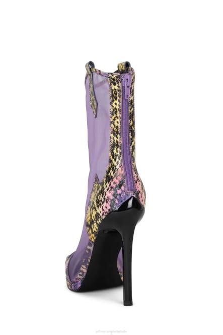Jeffrey Campbell rumoerig worden NDHB633 enkel laarzen paarse slang multi vrouwen