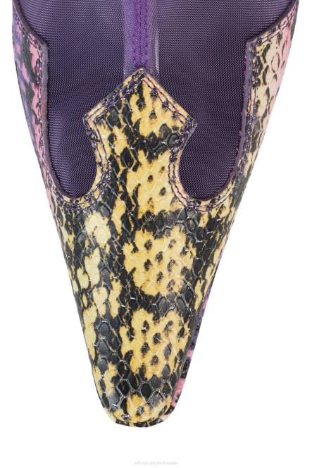 Jeffrey Campbell rumoerig worden NDHB633 enkel laarzen paarse slang multi vrouwen