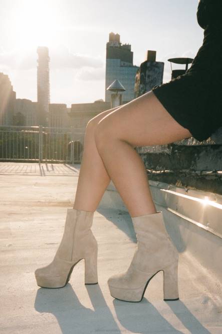 Jeffrey Campbell snotaap-z NDHB563 enkel laarzen lichtbruin suède vrouwen