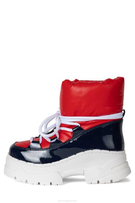 Jeffrey Campbell snowies-lo NDHB631 enkel laarzen marine lak rood wit vrouwen