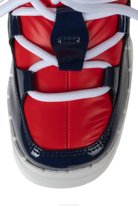 Jeffrey Campbell snowies-lo NDHB631 enkel laarzen marine lak rood wit vrouwen