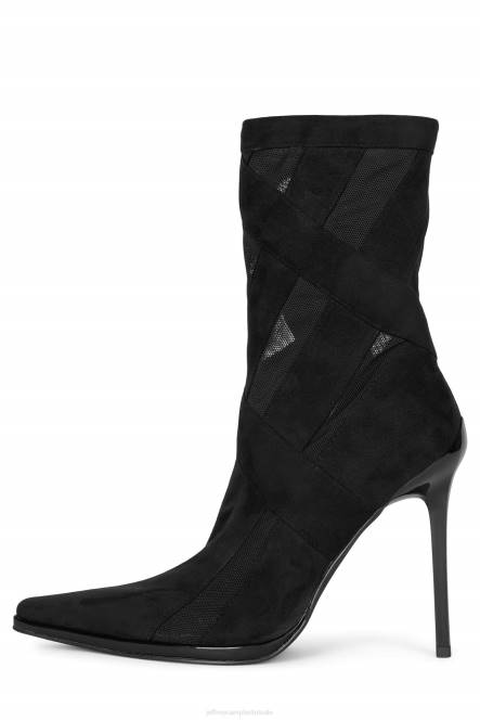 Jeffrey Campbell strepen NDHB300 enkel laarzen zwart suède zwart gaas vrouwen