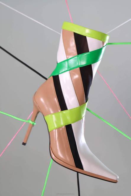 Jeffrey Campbell strepen NDHB300 enkel laarzen zwart suède zwart gaas vrouwen