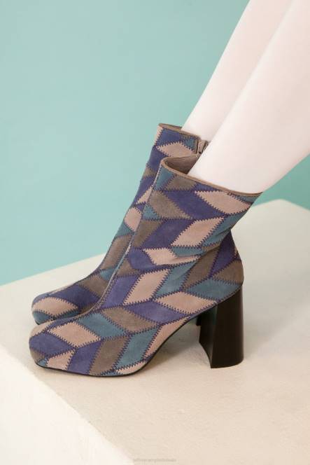 Jeffrey Campbell tegen-pw NDHB445 enkel laarzen blauw suède multi vrouwen