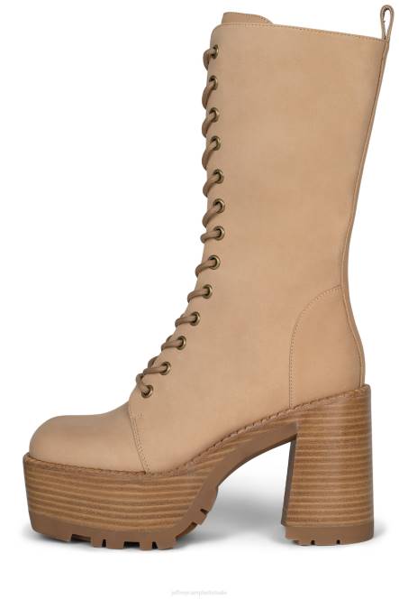 Jeffrey Campbell theband-lu NDHB637 enkel laarzen natuurlijke tan Poolse stapel vrouwen