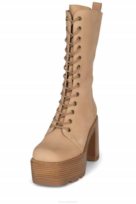 Jeffrey Campbell theband-lu NDHB637 enkel laarzen natuurlijke tan Poolse stapel vrouwen