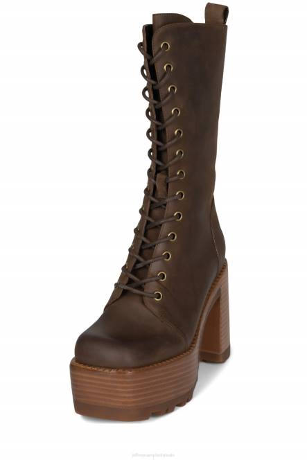 Jeffrey Campbell theband-lu NDHB638 enkel laarzen bruinbruine Poolse stapel vrouwen