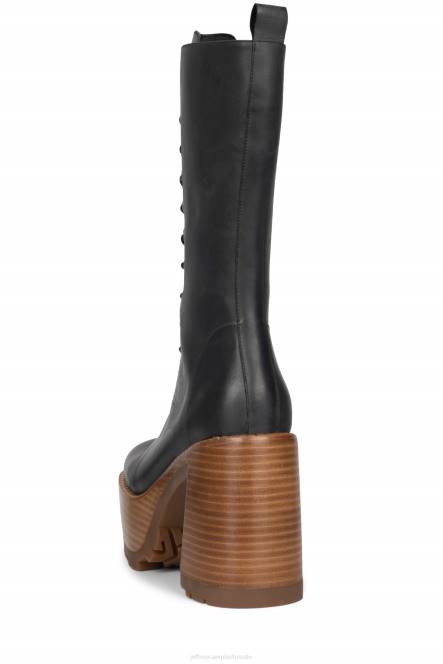 Jeffrey Campbell theband-lu NDHB639 enkel laarzen zwarte gekke paardbruine stapel vrouwen