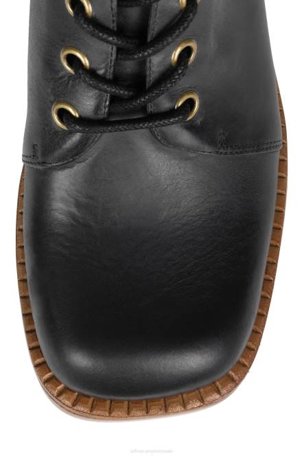 Jeffrey Campbell theband-lu NDHB639 enkel laarzen zwarte gekke paardbruine stapel vrouwen