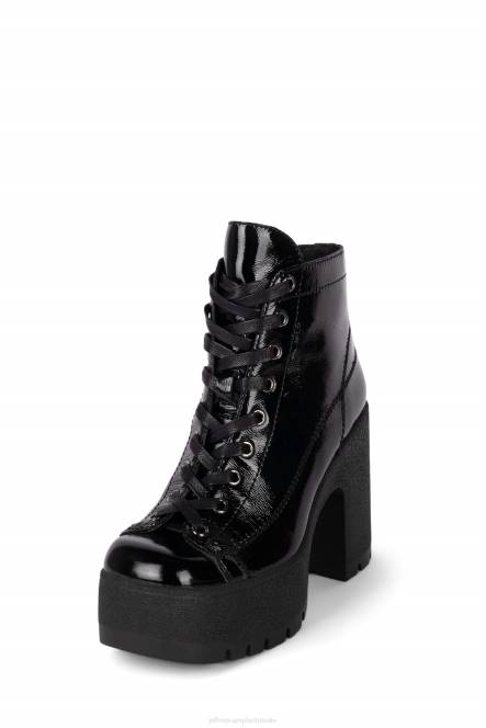 Jeffrey Campbell vernieuwen-ll NDHB448 enkel laarzen zwart gekreukt patent vrouwen