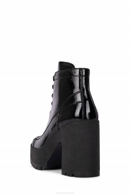 Jeffrey Campbell vernieuwen-ll NDHB448 enkel laarzen zwart gekreukt patent vrouwen