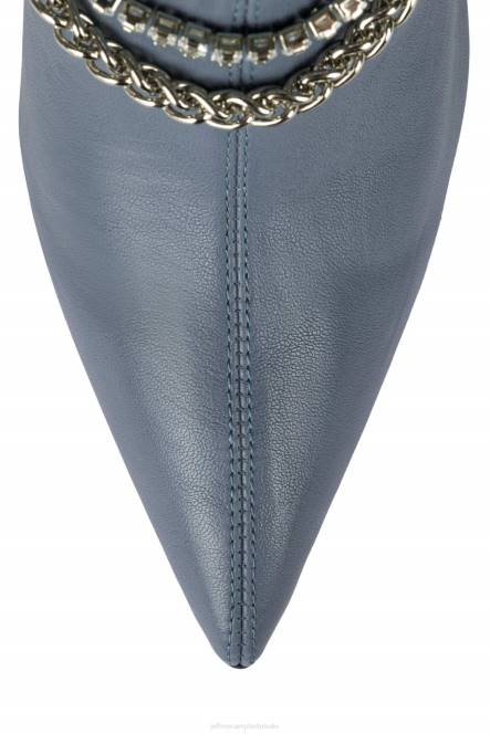 Jeffrey Campbell arseen-c2 NDHB830 laarzen van knie tot dij stoffig blauw vrouwen