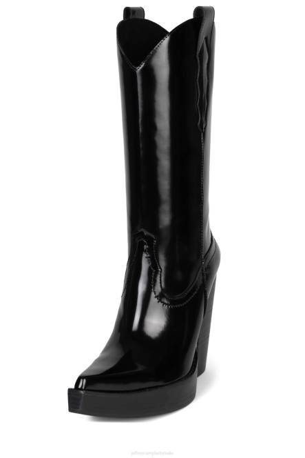 Jeffrey Campbell bad2dabone NDHB856 laarzen van knie tot dij zwarte doos vrouwen
