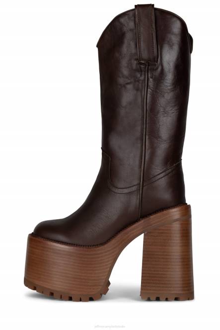 Jeffrey Campbell begraafplaats NDHB691 laarzen van knie tot dij koffie natuurlijke stapel vrouwen
