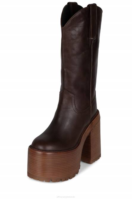 Jeffrey Campbell begraafplaats NDHB691 laarzen van knie tot dij koffie natuurlijke stapel vrouwen