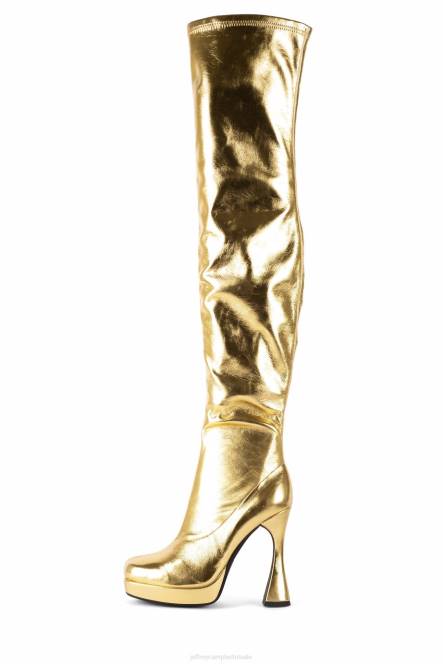 Jeffrey Campbell bel-air-ok NDHB732 laarzen van knie tot dij goud vrouwen