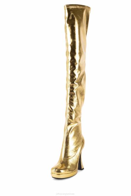 Jeffrey Campbell bel-air-ok NDHB732 laarzen van knie tot dij goud vrouwen