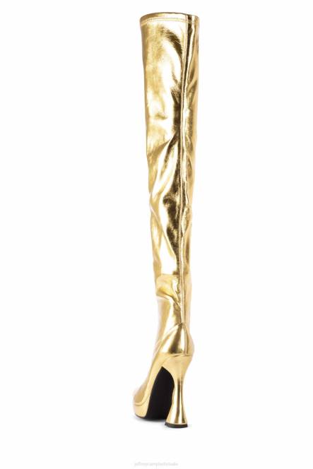 Jeffrey Campbell bel-air-ok NDHB732 laarzen van knie tot dij goud vrouwen